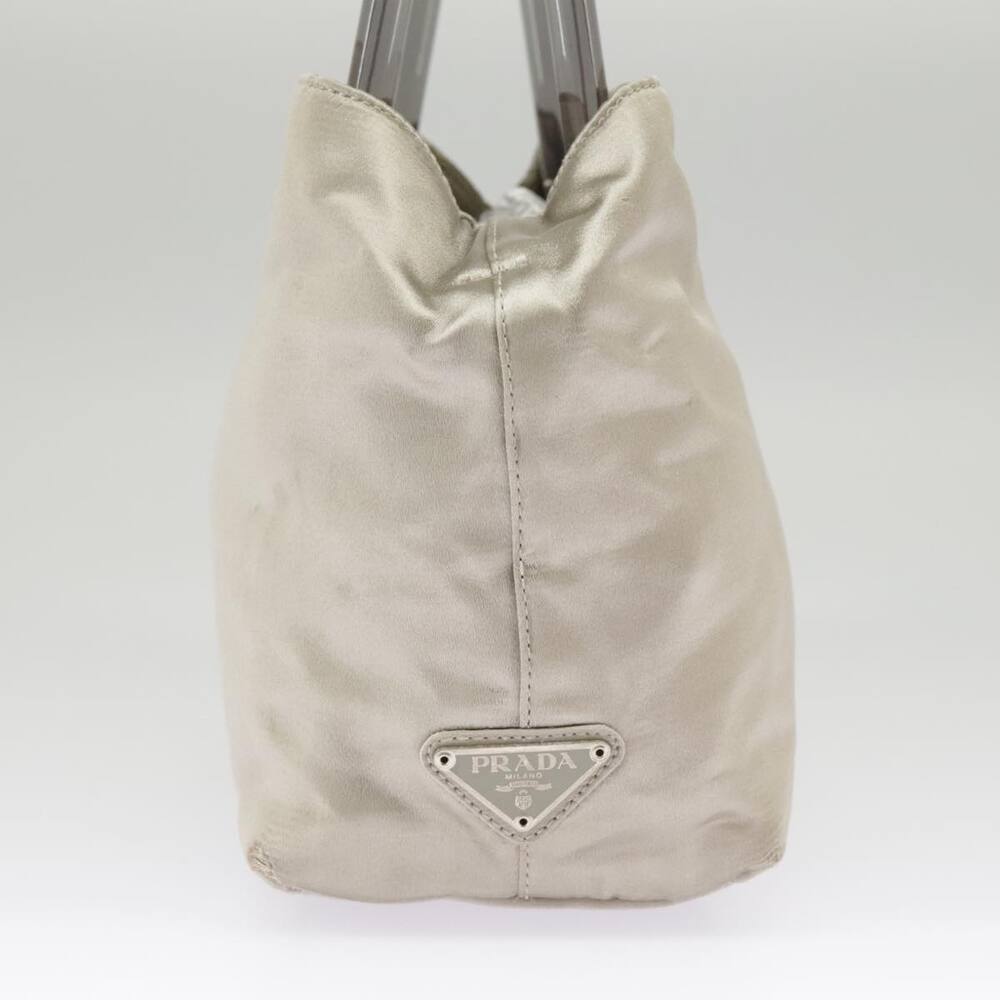 PRADA Tote Bag Satin Plastic Silver Silver - Picture 4 of 16